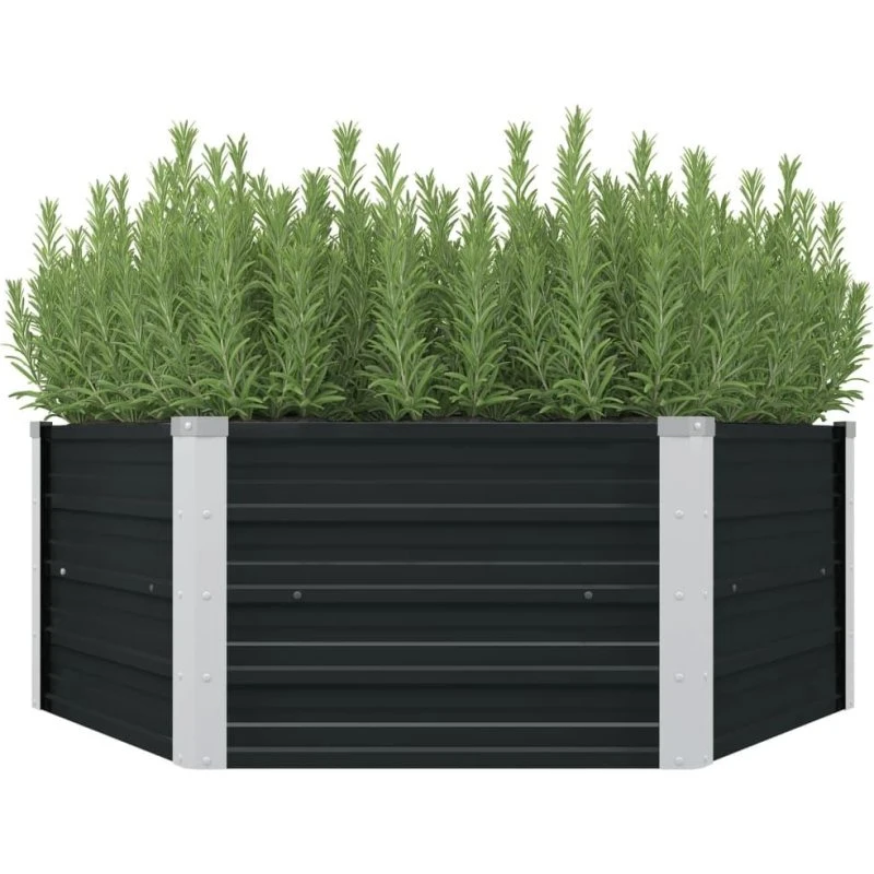 Hævet plantekasse 129×129×45 cm galvaniseret stål, antracit