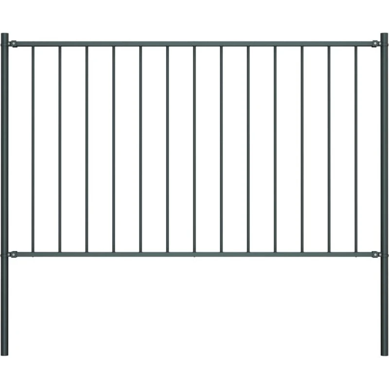 Hegnspanel med stolper i pulverlakeret stål 1,81x1 m, antracit