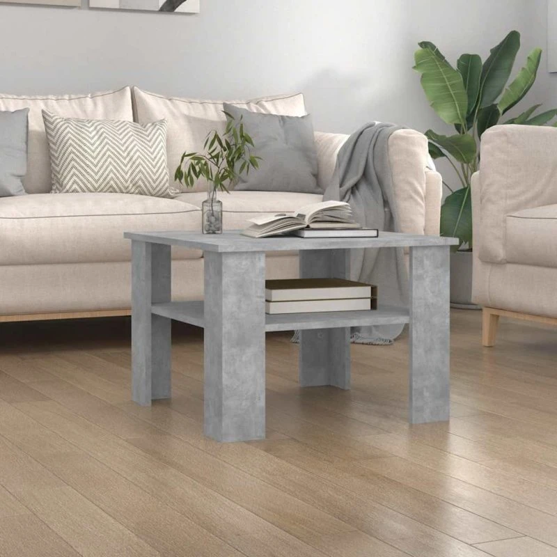 Sofabord 60x60x42 cm konstrueret træ - betongrå