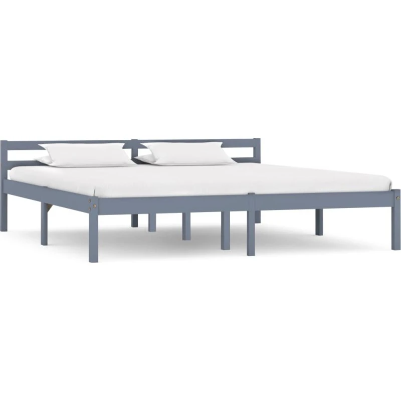 Sengestel i massivt fyrretræ 160x200 cm – grå