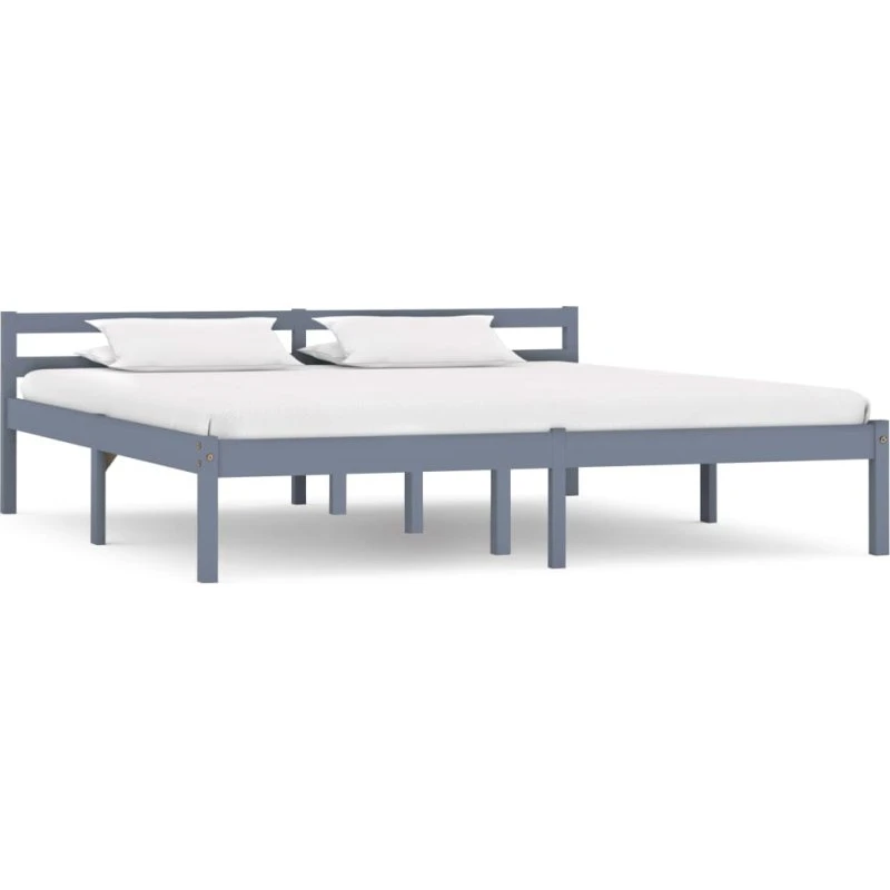 Sengestel i massivt fyrretræ 180x200 cm – grå