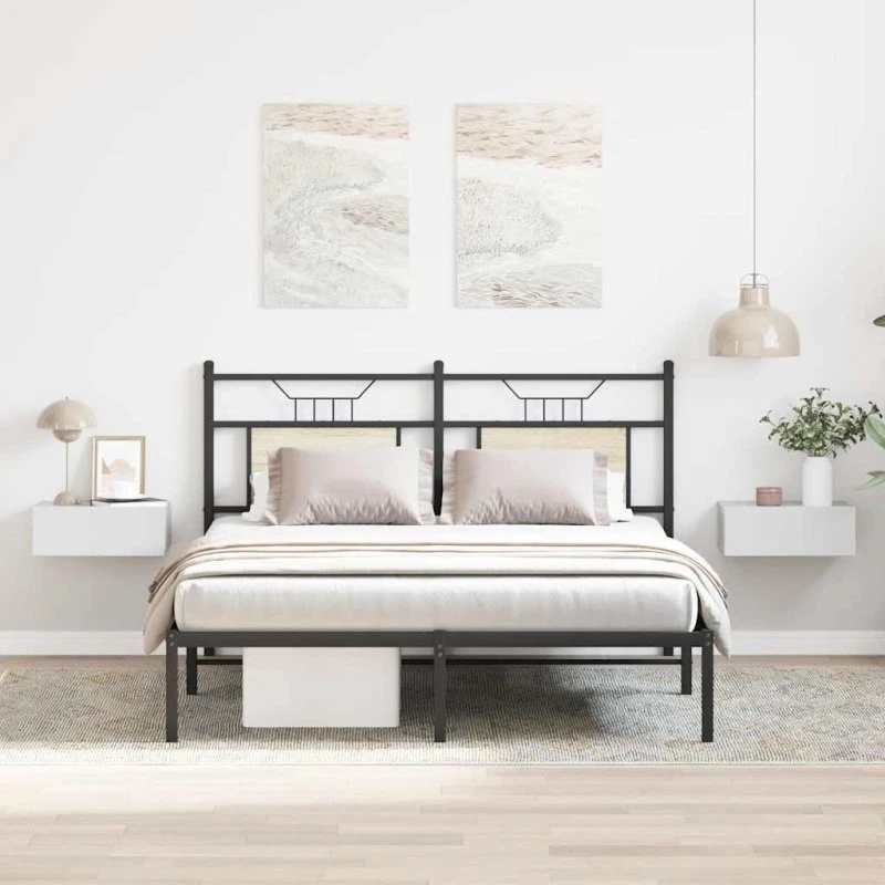 Svævende natborde 2 stk. hvid 40 x 30 x 15 cm