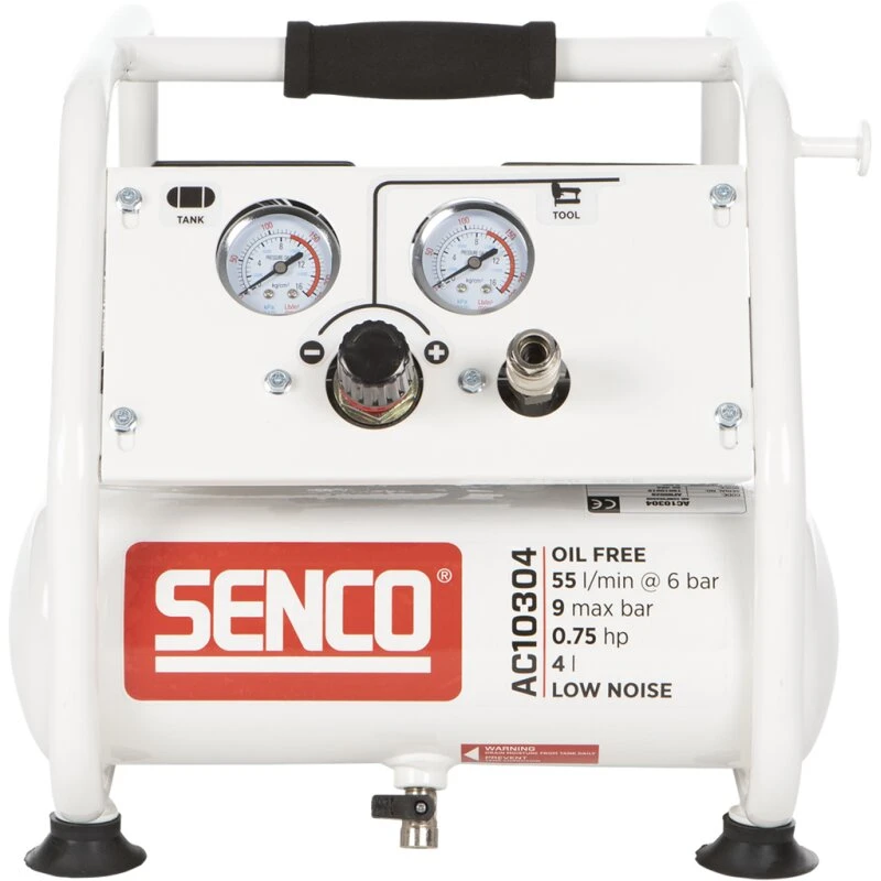 SENCO AC10304 oliefri kompressor 4L — 60 dB, 9 bar