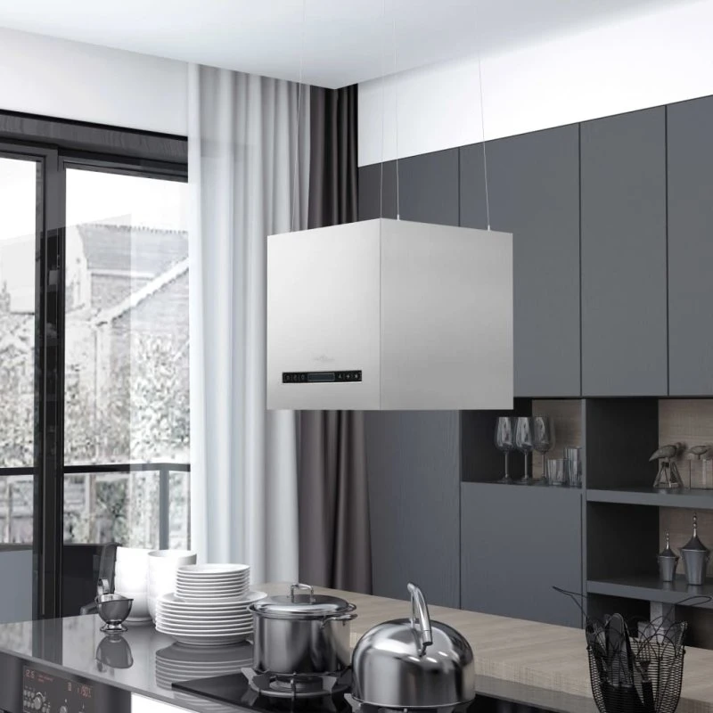 Ø-emhætte 37 cm i rustfrit stål med touch LCD