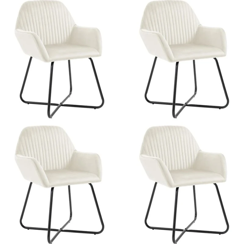 Spisebordsstole 4 stk. i creme velour