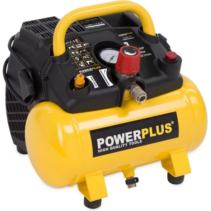 PowerPlus oliefri kompressor 6 L, 1,5 HK, 8 bar