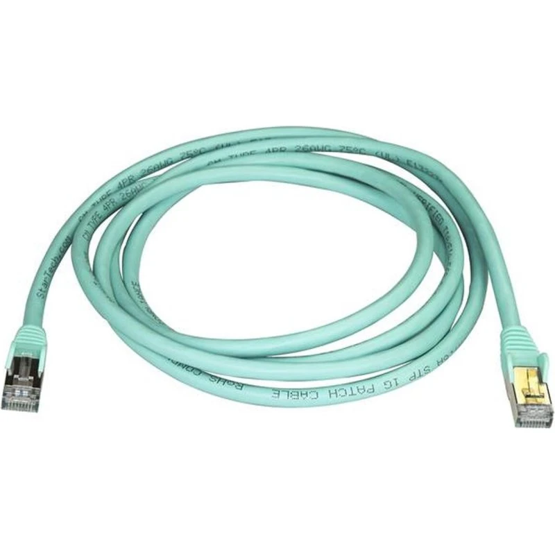 StarTech CAT6a STP patchkabel 2 m – 10GbE, PoE 100W, Aqua