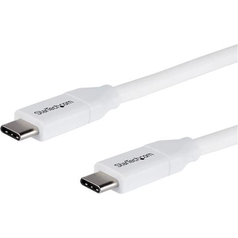 StarTech USB-C til USB-C kabel 2 m – 5A PD, hvid