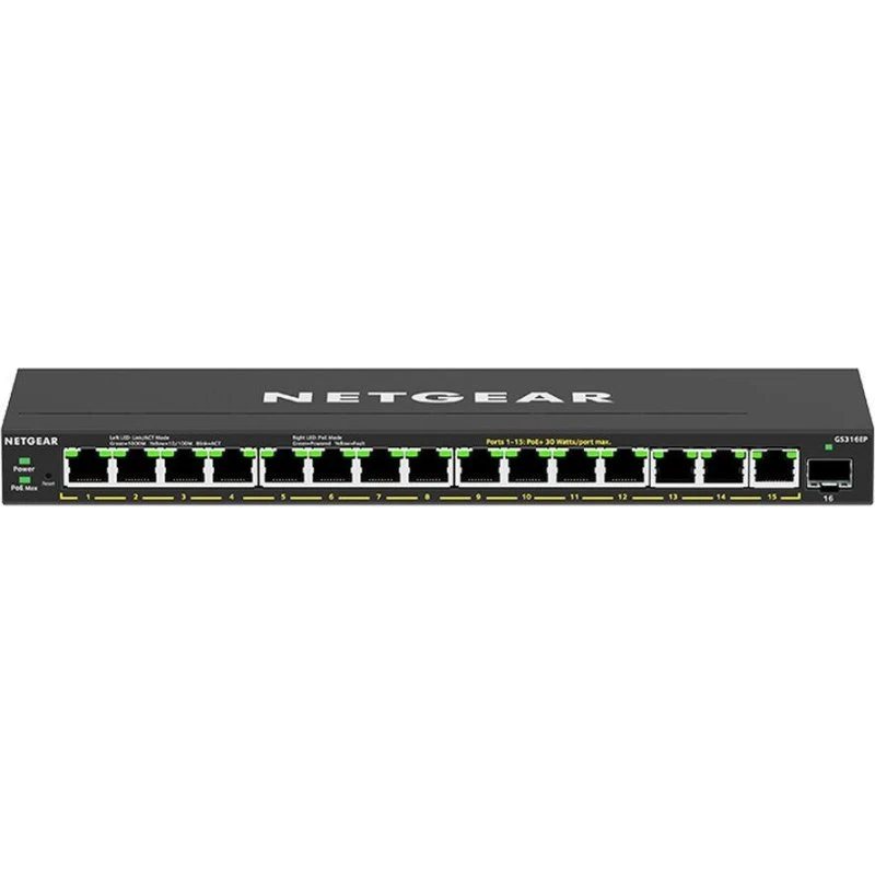 Netgear GS316EP-100PES 16-port Gigabit PoE+ Switch (180W)