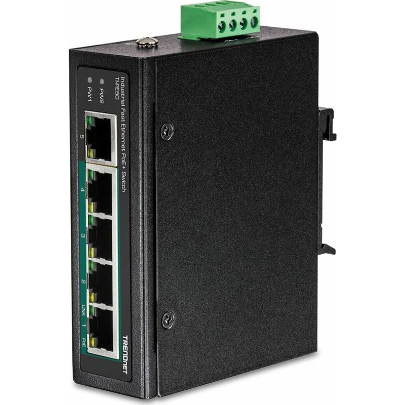 TRENDnet TI-PE50 5-port PoE+ DIN-Rail switch