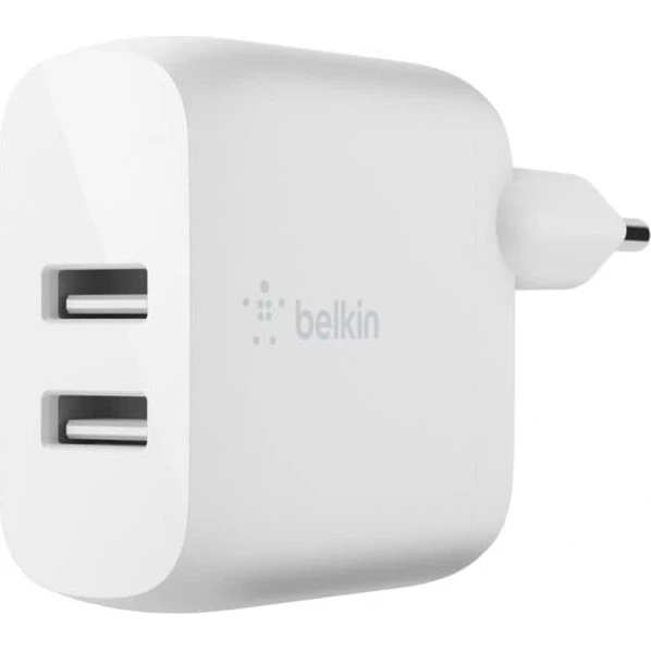 Belkin BoostCharge Dual USB-A Vægoplader 24W (QC 3.0)