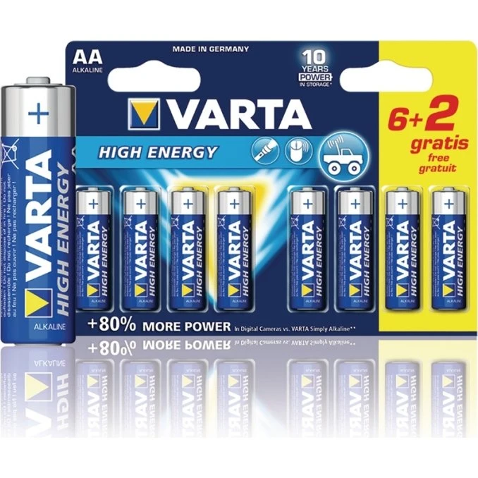 VARTA High Energy AA (LR6) 1,5V – 8 stk
