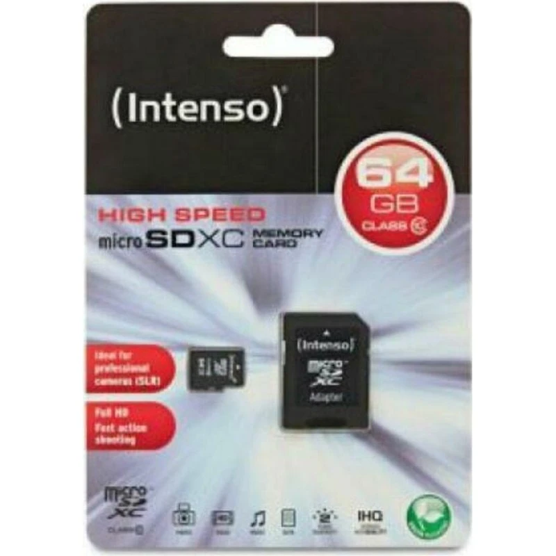 Intenso microSDXC 64 GB Class 10 med SD-adapter