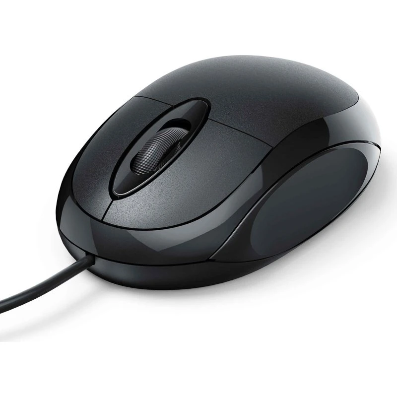 Hama MC-100 USB kablet optisk mus, 3 knapper, sort