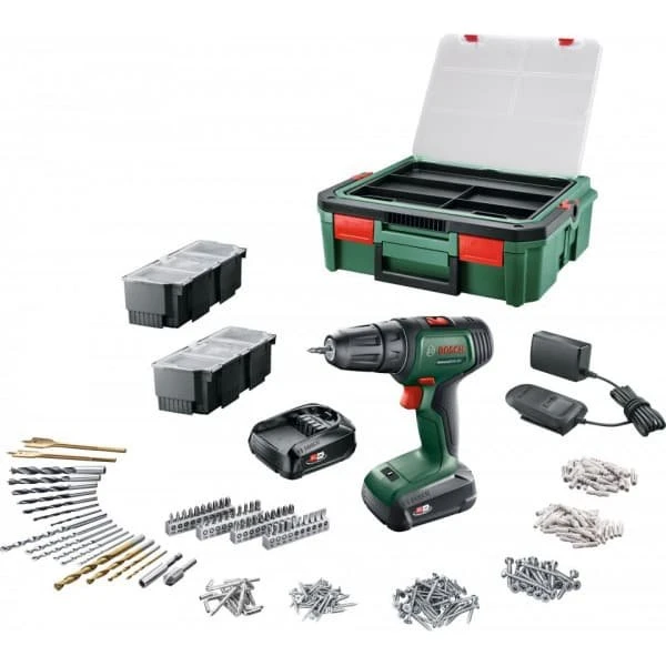 Bosch UniversalDrill 18V batteridrevet skruemaskine + 241 dele