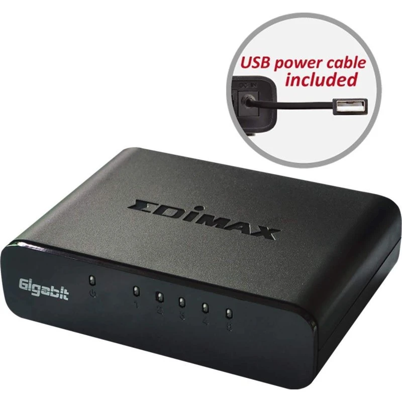 Edimax ES-5500G V3 5-port Gigabit Switch (uadministreret)