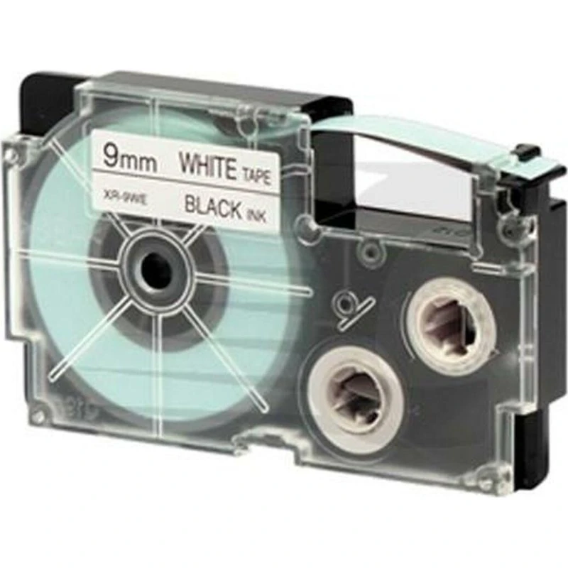 Casio XR-9WE lamineret mærketape 9 mm x 8 m (sort/hvid)