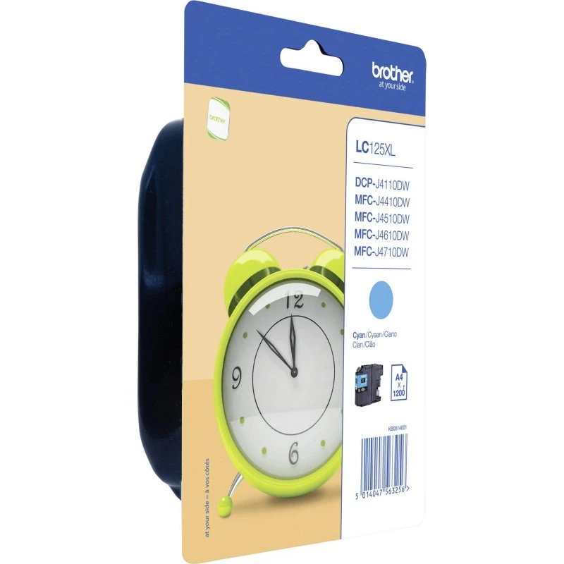 Brother LC-125XLC Cyan – High Capacity blækpatron (1200 sider)