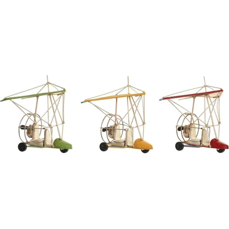 Vintage metal fly - sæt á 3 (gul/rød/grøn)