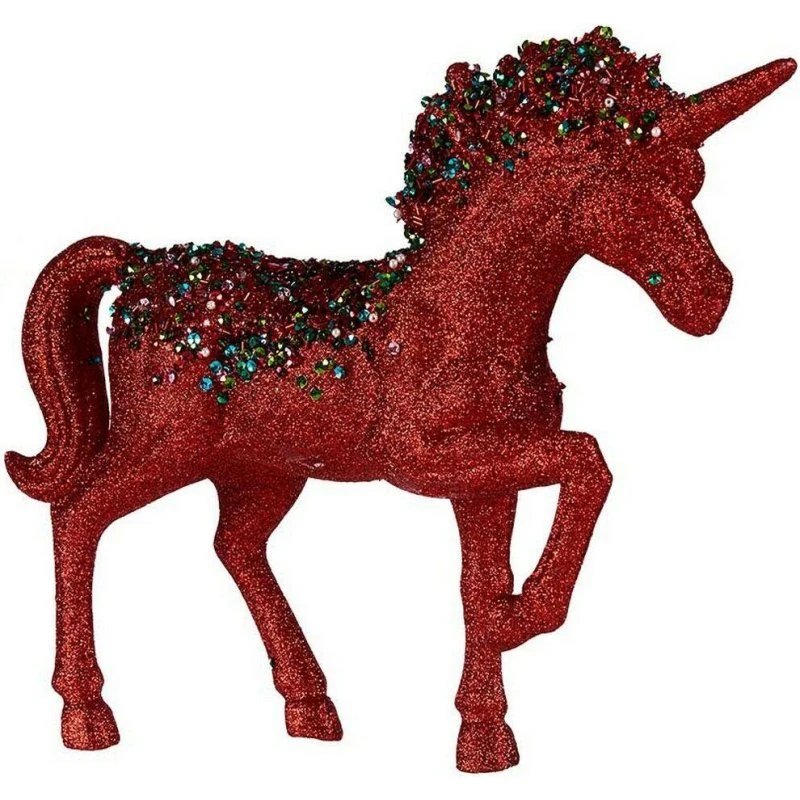 Dekorationsfigur Enhjørning blå/rød 9,5×31×40 cm