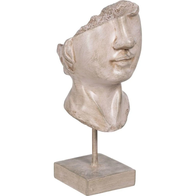 Dekorativ ansigtsfigur på sokkel - Beige, 27,5 cm