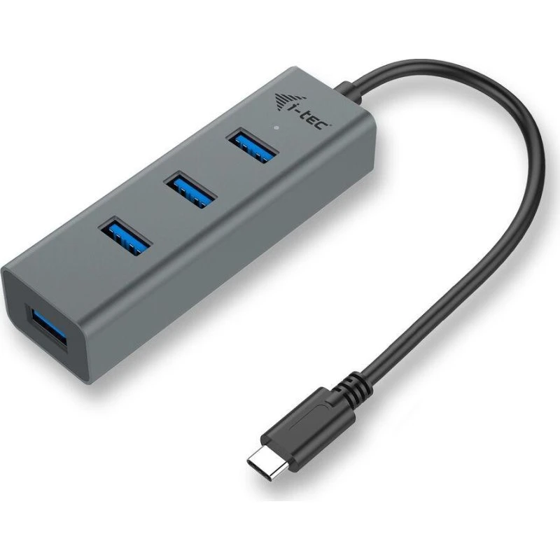 i-Tec USB-C Metal Hub 4x USB-A 3.2 Gen1 (grå)