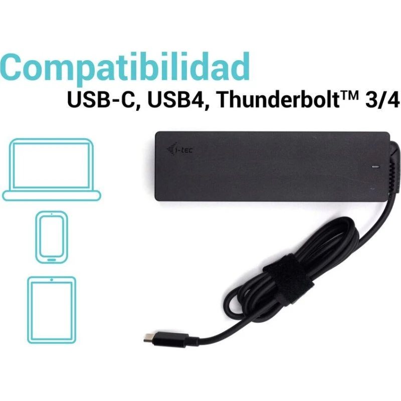 i-Tec CHARGER-C100W 100W USB-C Power Adapter - Sort