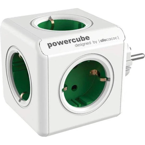 PowerCube Original 5x Schuko – Grøn