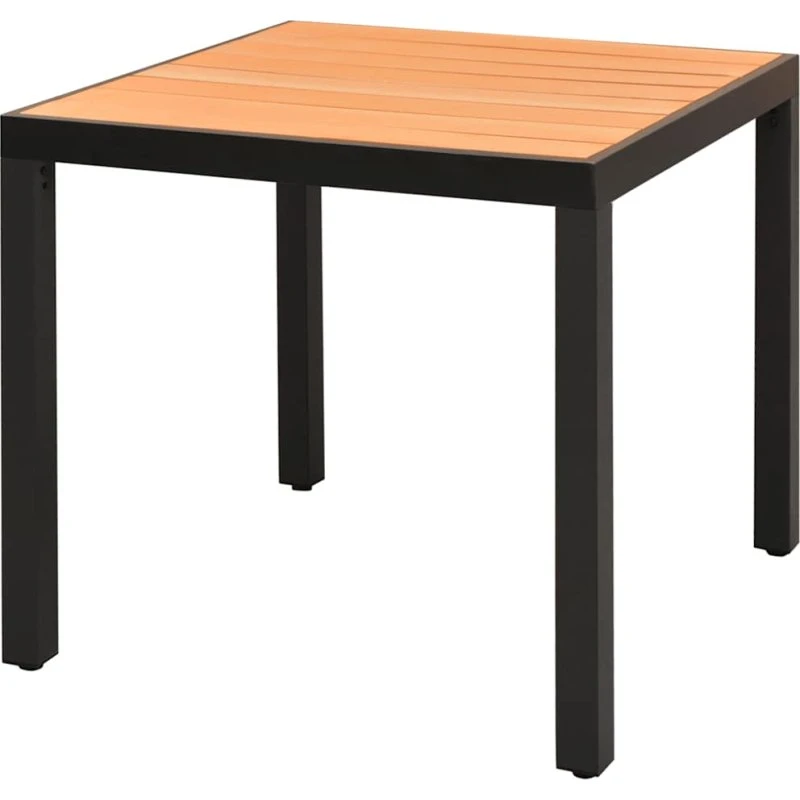 Havebord 80x80 cm WPC bordplade, aluminiumsstel – brun