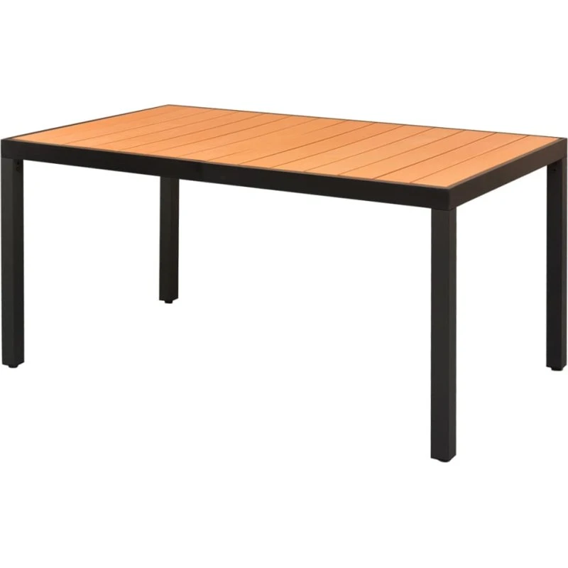 Havebord 150x90 cm WPC med aluminiumsstel - brun
