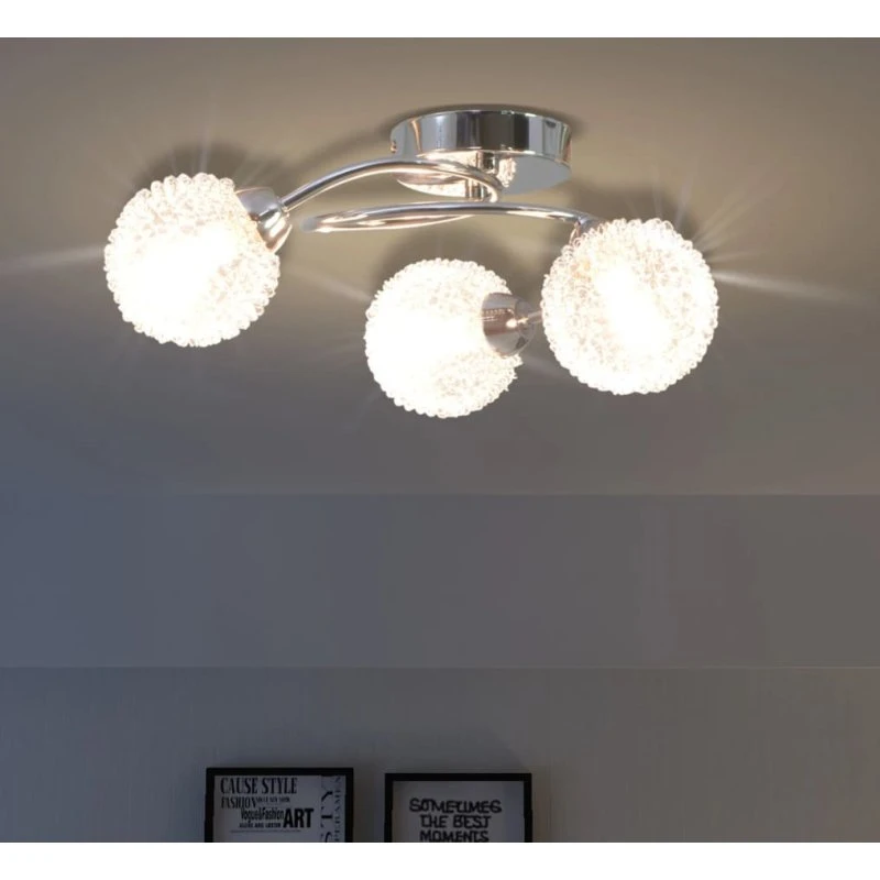 Loftslampe 3xG9 120W – Spiralmetal med glaskupler