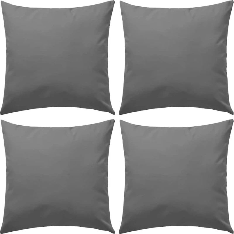 Udendørspuder 4 stk 45x45 cm - Grå, vand- & UV-bestandig