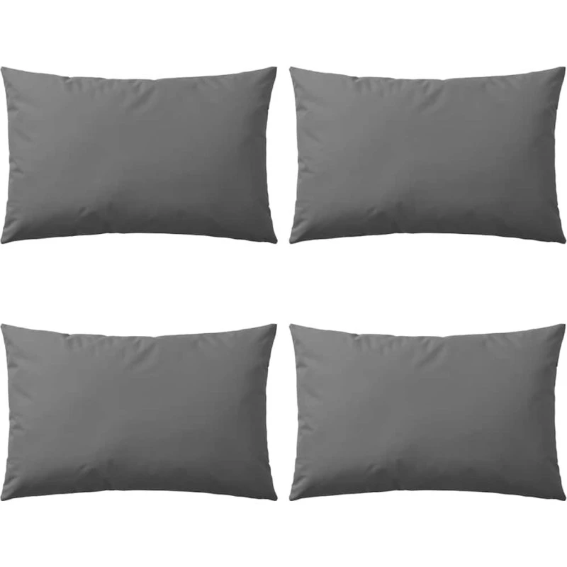 Udendørspuder 4 stk. 60x40 cm - Grå, vand- & UV-bestandig