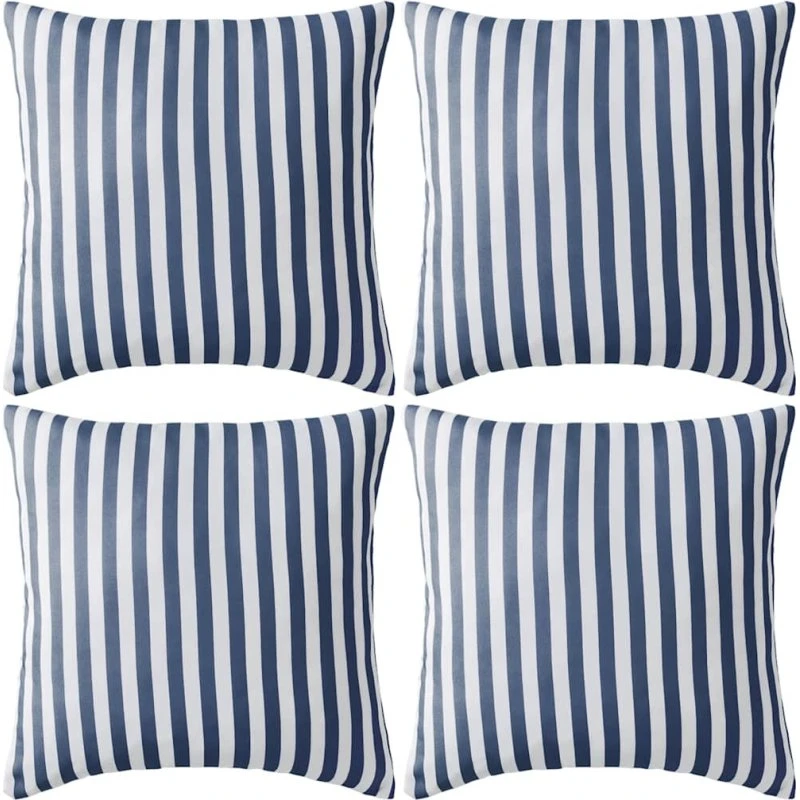 Udendørspuder 4 stk 45x45 cm stribet marineblå