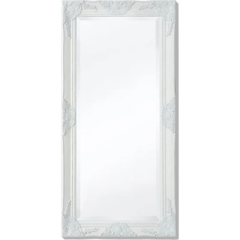 Vægspejl 100x50 cm i barokstil, hvid ramme