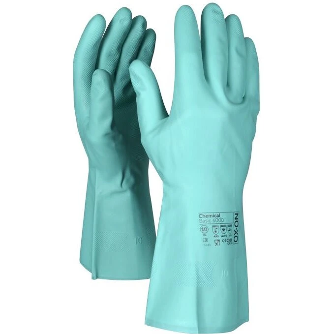 OX-ON Nitrilhandsker til epoxy str. 10, grøn (velourforet)