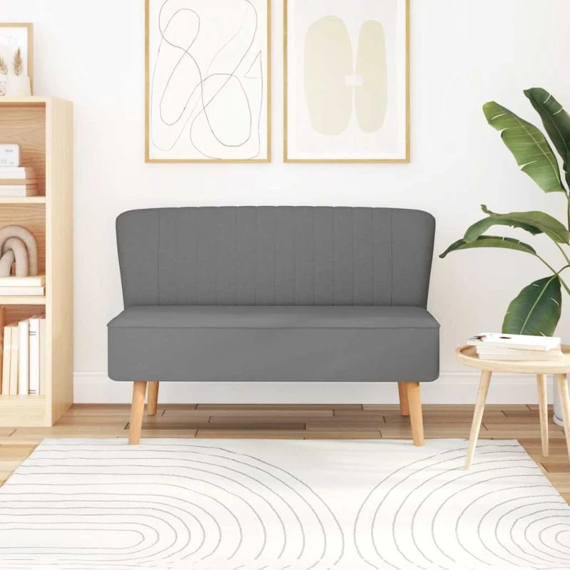 Lysegrå 2-personers stofsofa 117x55,5x77 cm