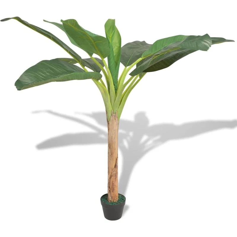 Kunstig bananplante 150 cm med potte – realistisk grøn