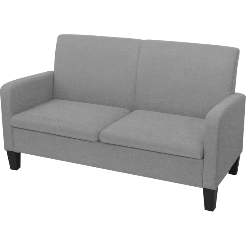 2-personers sofa i lysegråt stof 135x65x76 cm