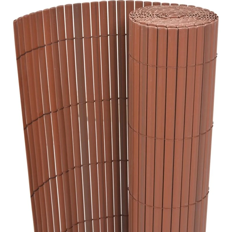 PVC dobbeltsidet havehegn 90x300 cm - brun