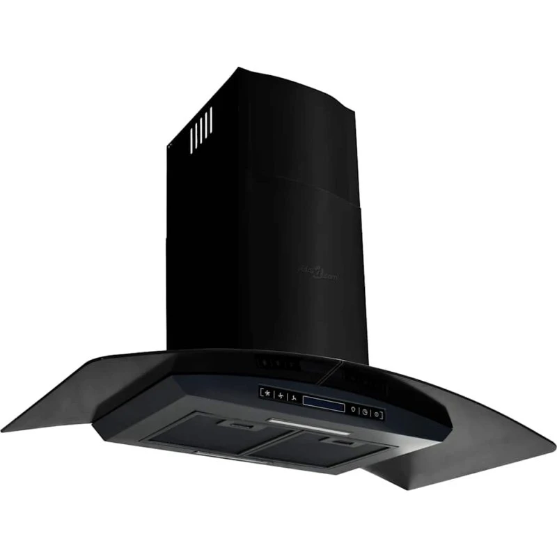 Vægmonteret emhætte 90 cm, 756 m³/t, rustfrit stål/sort