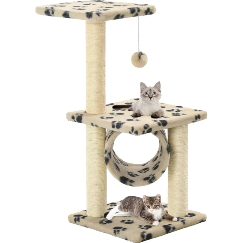 Kradsetræ til katte 65 cm med sisal – beige potespor