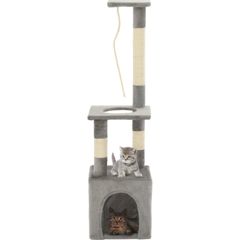 Kradsetræ til katte 109 cm med sisal – grå