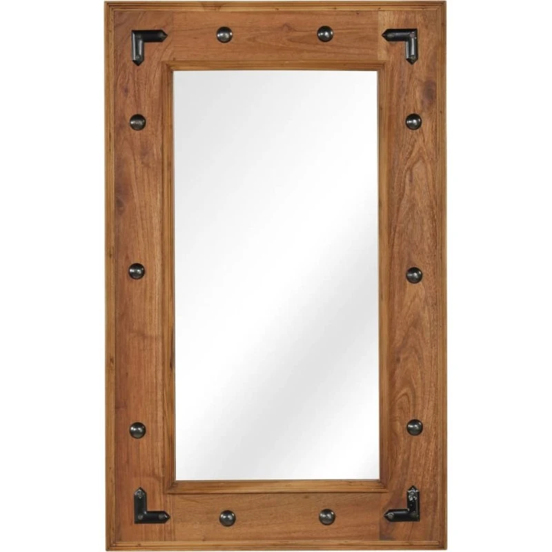 Spejl i massivt akacietræ 50 x 80 cm