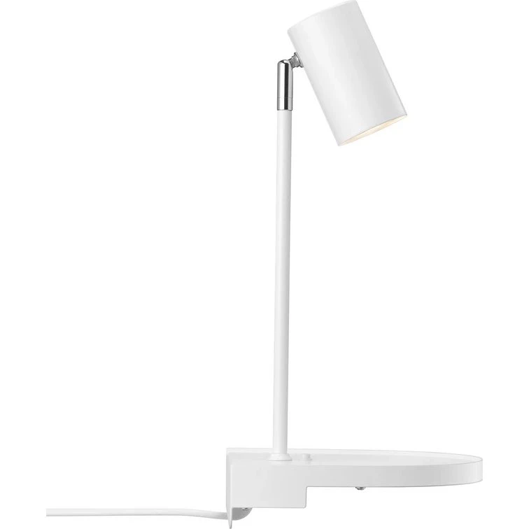 Nordlux Cody væglampe med USB og hylde, hvid