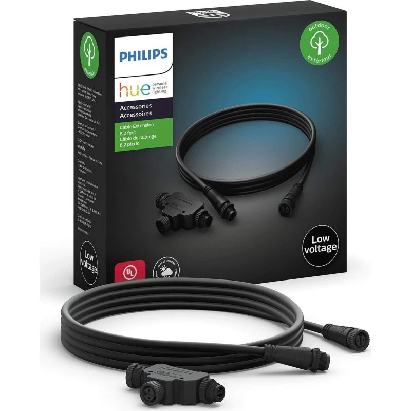 Philips Hue Udendørs LV-forlængerkabel 2,5 m med T-stik