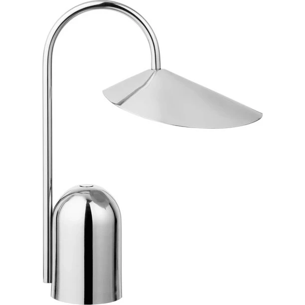 ferm LIVING Arum bærbar LED-lampe, poleret stål 30 cm