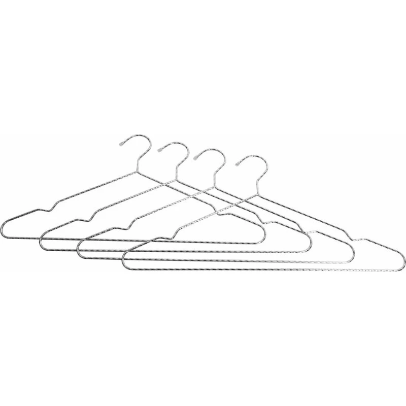 Home-it Snoet Tøjbøjle 4-pak, sølv 42x21 cm