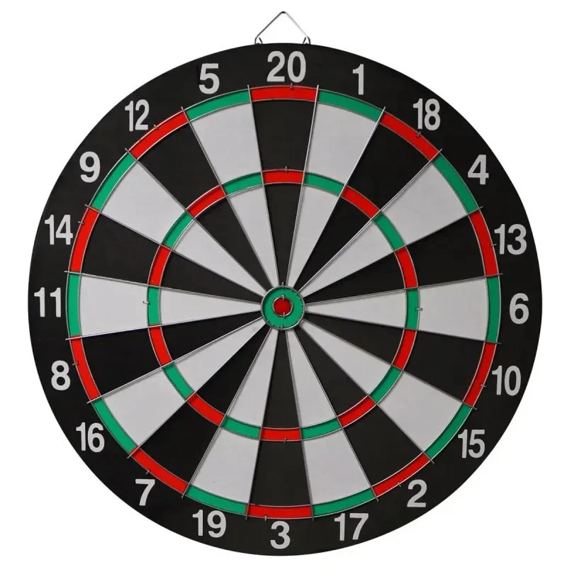 Dobbeltsidet dartskive med 6 dartpile