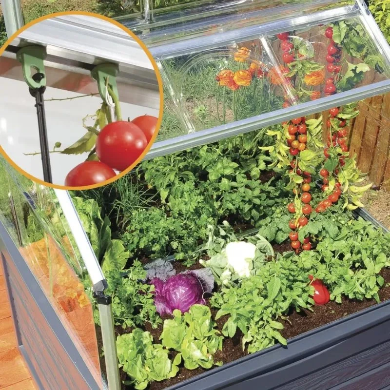 Palram Canopia lille drivhus med opbevaring og hævet højbed